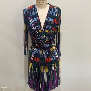 BCBG multicolor 3/4 sleeve mini dress size XS